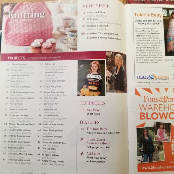 Rare, Collectible The Love of Knitting Issue Fall 2010 see pics for TOC - Picture 3 of 3